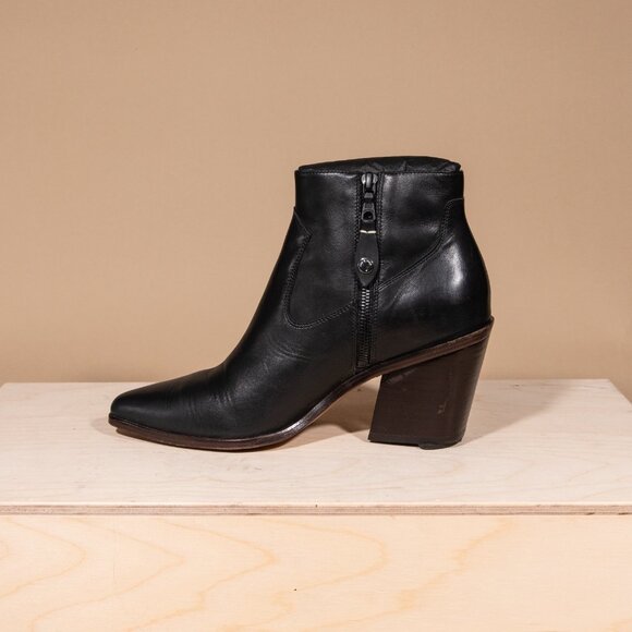 Rag & Bone Razor Black Leather Boot Size 39/9 - Picture 7 of 11